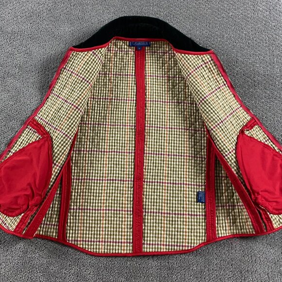 J. McLaughlin Vest Women's Medium Red Quilted Corduroy Collar - Picture 7 of 13